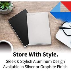 Toshiba Canvio Slim 1TB Portable External Hard Drive USB 3.0, Silver (HDTD310XS3DA)
