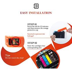 ejet 902XL Compatible Ink Cartridge Replacement for HP 902 902XL (Newest Chip) Ink Cartridge (4 Pack), work with Officejet Pro 6968 6978 6962 6958 6954 6960 Printers(1 Black 1 Yellow 1 Magenta 1 Cyan)