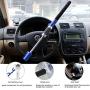 LC Prime Steering Wheel Lock Universal Vehicle Car Truck Van SUV Keyless Password Coded Twin Hooks Extendable Retractable Heavy Duty Security Guard Anti Theft Steel Plastic Blue