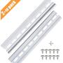 2 Piece DIN Rails, 35mm Aluminum Top Hat Slotted DIN Rail with RoHS, Extra Premium Screws Included for Hardware Components Mounting - 12.9 Inches Long, 35mm Wide, 7.5mm High