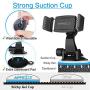 APPS2Car Suction Cup Phone Holder for Car with Adjustable Arm, Low Profile Dashboard Phone Mount Compact Windshield Window Dash Mobile Stand Compatible w/ All iPhone and Android Cell Phones