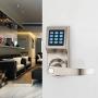 HAIFUAN Digital Door Lock,Unlock with Remote Control, M1 Card, Code and Key,Handle Direction Reversible