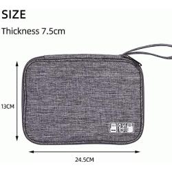 Electronics Accessories Organizer Bag, Universal Cable Organizer Durable Travel Cable Storage Bag Electronics Accessories Cases for Cable, Charger, Phone, USB, SD Card(Grey)