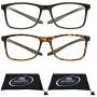 Multifocal Progressive 3 Magnifications in 1 Lens No Line Computer Gaming Reading Glasses for Men & Women