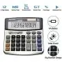 XINPENGFA Office Calculator, Solar and Battery Dual Power, Metal Surface 12 Digit Calculators Large Display Big LCD,and Large Button
