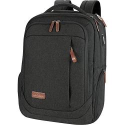 KROSER Laptop Backpack Large Computer Backpack Fits up to 17.3 Inch Laptop with USB Charging Port Water-Repellent School Travel Backpack Casual Daypack for Business/College/Women/Men-Charcoal Black