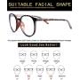 Blue Light Blocking Computer Glasses Round for Men/Women Anti Eyestrain Anti Glare Lens Lightweight Frame Eyeglasses Tortoise Frame UV400 Protection Clear Lens (No Magnification)