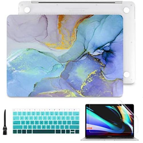 Batianda Hard Case for MacBook Pro 16 inch 2019 2020 Release A2141 Ultra Slim Plastic Protective Shell Case & Keyboard Cover Compatible with Newest MacBook Pro 16 Touch Bar, Blue Ink