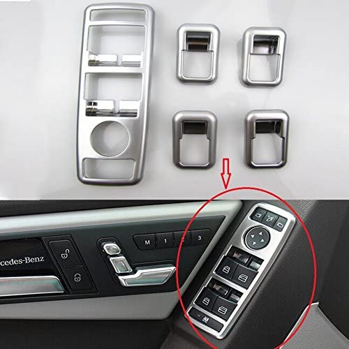 Angelguoguo Car Door Window Glasses Lifter Button Decoration Frame Trim Stickers for Mercedes Benz A C B E GLK ML GL G500 GLA Class