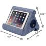 Flippy with New Storage Cubby Multi-Angle Soft Pillow Lap Stand for iPads, Tablets, eReaders, Smartphones, Books, Magazines (Blue are You)