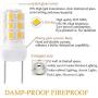 New G8 LED Light Bulb, Dimmable G8 GY8.6 Bi-pin Base, 3W Warm White 120V 20W 35W Halogen Replacement Bulb for Under Counter Kitchen Lighting, Under-Cabinet Light, Puck Light （5-Pack） (Warm Color)