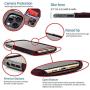 Dockem iPhone 11 Pro Wallet Case: Built-in Metal Plate for Magnetic Mounting & 2 Credit Card Holder Slots (5.8'' Luxe M2 Synthetic Leather, Maroon and Grey)