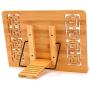 MEGREZ Bamboo Foldable Book Stand (13.2 x 9.4 inch) Reading Frame Rest holder Cookbook Cook Stand/Tablet PC textbook/Music Document Stand/Desk Bookrest with Retro Hollow, Bamboo and Steed Pattern
