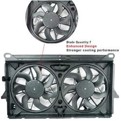 Focreedy GM1101 Replacement Dual Radiator & Condenser Cooling Fan Assembly for Chevrolet/Chevy Tahoe Silverado Avalanche for GMC Sierra