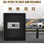 Safe Security Box, Digital Keypad and Key Lock for Cash Money Jewelry, Fireproof Waterproof Safe Cabinet with Induction Light (1.53CUB)