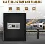 Safe Security Box, Digital Keypad and Key Lock for Cash Money Jewelry, Fireproof Waterproof Safe Cabinet with Induction Light (1.53CUB)