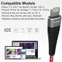 iPhone Charger, iCrius [Apple MFi Certified] 6Ft Led Light Up Lightning Cable USB Fast Charger Syncing Cord Compatible with iPhone 11 Pro Max XS XR X 8 7 6 Plus SE iPad(Red)