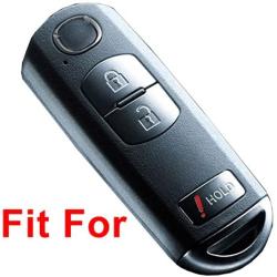 Alegender Black Rubber Car Key Fob Cover Case Remote Holder for Mazda 3 CX3 CX5 CX7 CX9 SPEED3 3 Buttons Smart keyless Entry Remote