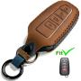 Dedicated Car Key Fob Cover, Suit for Keyless Remote Control for 2017-2020 Toyota RAV4 Toyota Camry Corolla C-HR Highlander Tacoma Highlander 4Runner Tundra Prius etc (A Style, Brown) …