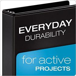 Cardinal 1.5 Inch 3 Ring Binder, D Ring, Assorted, Black, Red, Blue, Green 4 Pack, Holds 375 Sheets (29300)