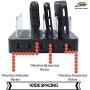 Hercules Tuff Charging Station for Multiple Devices, with 4 USB Ports and 4 Short USB Cables Included, Black