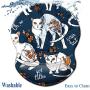 Boutilon Wrist Mouse Pad, Non-Slip Ergonomic Mouse Pad with Gel Wrist Rest Support, Gaming Mouse Pad with Lycra Cloth 8.7 x 7.5 inches Pad for Computer, Laptop, Home, Office (Cute Cats-Wrist)