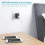 USB Wall Charger, iClever 40W 8A 4-Port Charging Station with Foldable Plug, USB Power Adapter for iPhone 11 Pro Xs/XS Max/XR/X/8/7,iPad Pro/Air 2/Mini 4/3, Galaxy/Note/Edge, LG, Nexus, HTC, and More