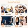10.2’’ Selfie Ring Light with Tripod Stand&Phone Holder,Yoozon Dimmable Desktop LED Beauty Camera Ringlight for Live Stream/Makeup/YouTube Video/Vlog/TIK Tok, Compatible with iPhone & Android
