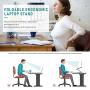 Laptop Stand Ergonomic, Jelly Comb Multi-Angle Adjustable Laptop Riser with Built-in Foldable Legs and Phone Holder, Ventilated Notebook Stand Tray for MacBook, Desktop Computer, Tablet (White)