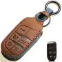 Leather Car Key Fob Cover, Suit for Keyless Remote Control for Jeep Grand Cherokee Dodge Challenger Charger Dart Durango Journey Chrysler 200 300 Fiat etc (A Style, Brown) … Leather Car Key Fob Cover, Suit for Keyless Remote Control for Jeep Grand Cherokee Dodge Challenger Charger Dart Durango Journey Chrysler 200 300 Fiat etc (A Style, Brown) …