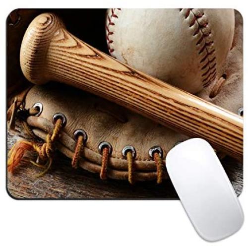 Dynippy Mouse Pad Gaming Mouse Pads Non-Slip Rubber Base Mousepad Square Mouse Mat for Desktops Computer Laptops (Baseball)
