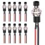 DaFuRui 10Pack Black 1A 250V AC 2 Pins SPST Normal Open Mini Momentary Push Button Switch with Pre-soldered Wires