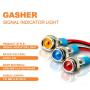 Gasher 12V/24V/110V 20mA Energy Saving Indicator Light Mounting Hole Size 6mm Green Yellow Red Blue White 5 Pcs