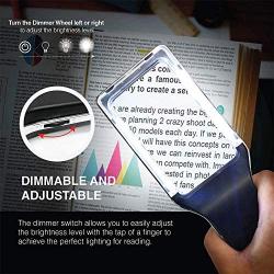 3X Large Magnifying Glass with [10 Anti-Glare & Fully Dimmable LEDs]-Evenly Lit Viewing Area-The Best Lighted Magnifier for Reading Small Fonts, Low Vision Seniors, Macular Degeneration, Inspection
