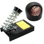 Liyafy Soldering Iron Holder Solder Iron Stand Black Base and 1PC Ball Shell Holder with Soldering Tip Cleaner