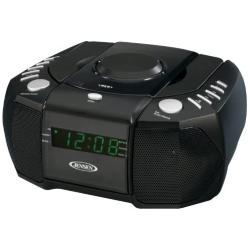 Jensen JCR-310 AM/FM Stereo Dual Alarm Clock Radio with Top Loading CD Player, Digital Tuner and Aux Input, Black