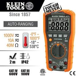 Klein Tools MM600 HVAC Multimeter, Digital Auto-Ranging Multimeter for AC/DC Voltage, and Current, Temperature, Frequency, Continuity, More