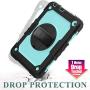 SEYMAC stock Case for Fire HD 8/8Plus Case (10th Generation 2020 ), [Full-Body] Shock-Proof Case with 360 Rotating Stand &Strap [Screen Protector] for Amazon Fire HD 8/8 Plus 10th Gen (SkyBlue+Black)