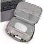 Leather Electronics Organizer,Large Travel Cable Cord Bag Waterproof Gear Accessories Storage Case for USB, Phone, Laptop Charger, Hard Drive,Tech Gadgets (Greyish-Green-Large)