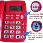 JeKaVis J-P50 Desk Corded Landline Phone for Small Business and Home, 40dB Amplified Ringer for Seniors Elderly Support Hands-Free Calling, SOS Emergency Speed Dial (Red)