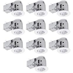 Globe Electric 90953 Recessed Lighting (10 Pack), 4'' White Round Swivel, 10 Count