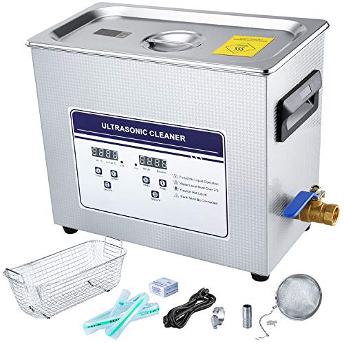 Anbull 10L Professional Ultrasonic Parts Cleaner Machine with 304 Stainless Steel and Digital Timer Heater for Jewelry Watch Coin Glass Circuit Board Dentures Small Parts