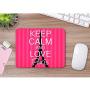 Moslion Keep Calm and Love Paris Mouse Pad Eiffel Tower Heart Stripe Beauty Style Pink Gaming Mouse Mat Non-Slip Rubber Base Thick Mousepad for Laptop Computer PC 9.5x7.9 Inch
