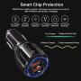 Car Charger, SHOCKTU USB Fast Car Adapter,Dual USB car Charger, Qualcomm 3.0 Car Charger, Fast car Charger 30W 3.1A 12V/24V for iPhone Samsung Galaxy S10 S9 S8 Plus Note9 iPhone 11-Black