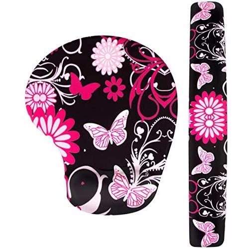 Non Slip Soft Firm Hydro Gel Mouse Pad Wrist Rest & Keyboard Wrist Support Pad for Office, Computer, Laptop & Mac - Durable & Comfortable & Lightweight for Easy Typing & Pain Relief-Ergonomic Support