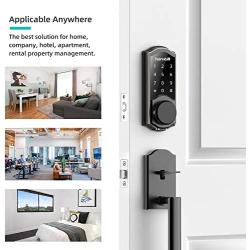 [2021 Newest] Smart Lock Front Door, Keyless Entry Door Lock with Keypad, Smart Deadbolt Lock Compatible with Alexa, Google Home, Digital WiFi Smart Doors Locks with Electric Deadbolt Touch Screen