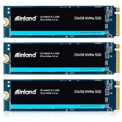 Inland Premium 256GB SSD 3 Pack 3D NAND TLC M.2 2280 PCIe NVMe 3.0 x4 Internal Solid State Drive, Read/Write Speed up to 2900MB/s and 950MB/s (256GBx3)