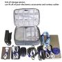 Electronics Organizer Travel Cable Cord Wire Bag Accessories Gadget Gear Storage Cases (Light Gray)