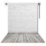 HUAYI 5X7ft White Brick Wall With Gray Wooden Floor Photography Vinyl Backdrop D-2504 HUAYI 5X7ft White Brick Wall With Gray Wooden Floor Photography Vinyl Backdrop D-2504