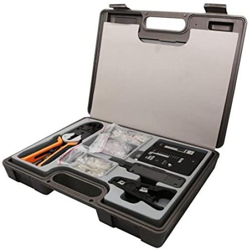 Network Tool Repair Kit, Ethernet LAN Cable Tester Computer Maintenance Coax Crimper Tool for RJ-45/11/12 Cat5/5e with Connector Accessories